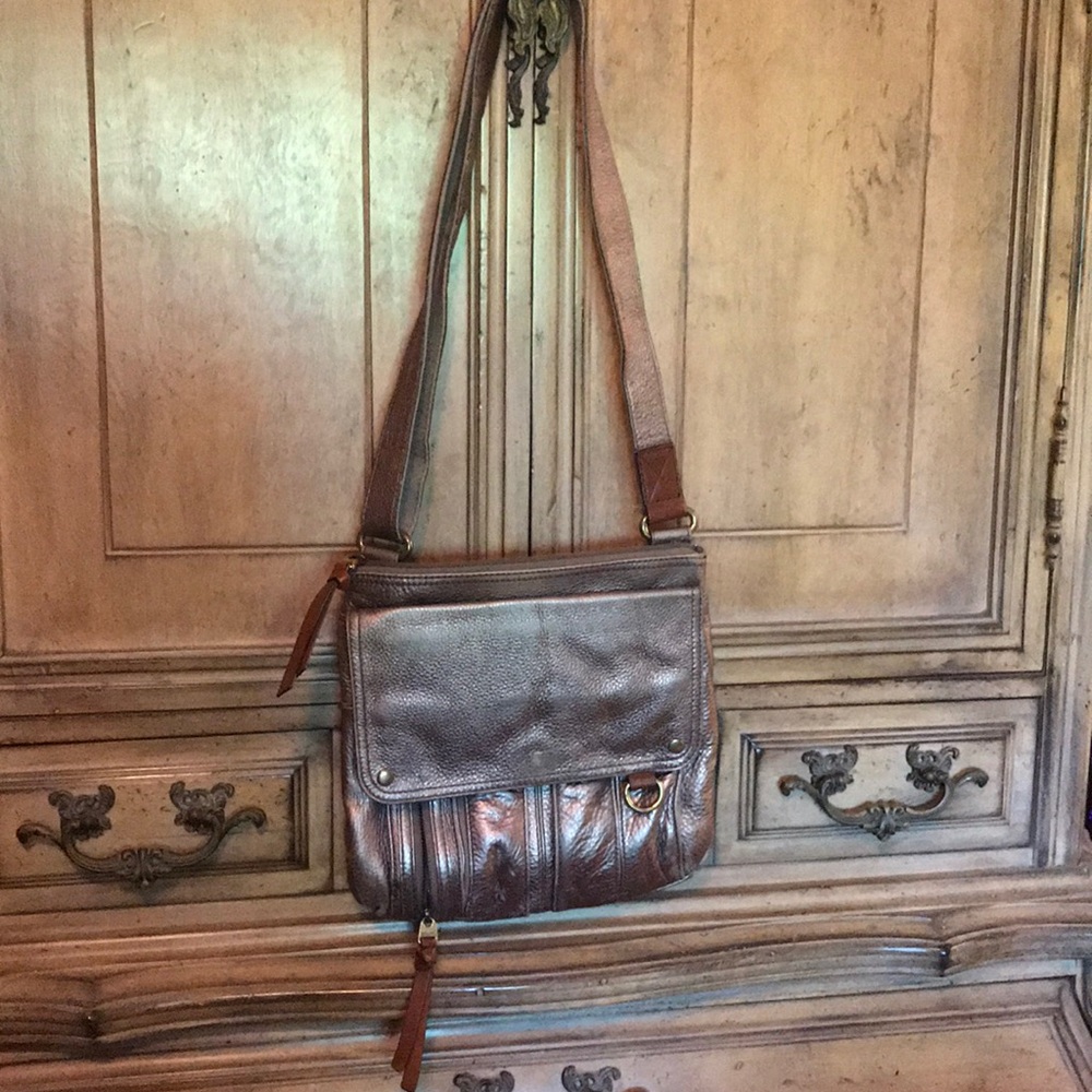 Pewter Fossil crossbody bag